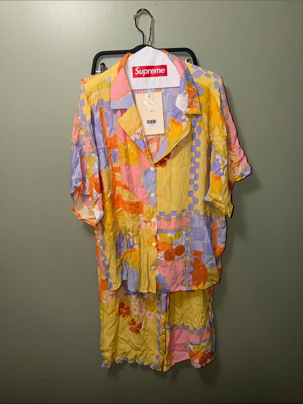 Saboskirt set Yellow Pink Lavender Abstract Two-Piece Set
